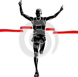 Marathon Winner Male Silhouette