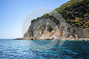 Marathonisi Rocky Island with Trees in Zakynthos