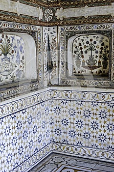 Marbel Decoration of Tomb of Itimad-ud-Daulah or Baby Taj in Agra, India