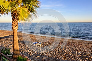 Marbella beach sunset