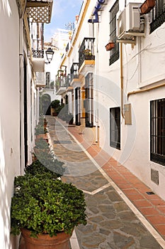 Marbella old town Andalucia Spain Spanish village whitewashed houses