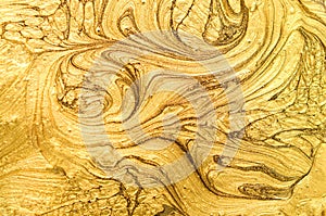 Marble abstract acrylic background. Blue marbling artwork texture. Golden glitter. Agate, image.