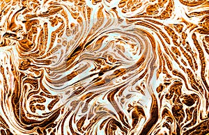 Marble abstract acrylic background. Blue marbling artwork texture. Golden glitter. Agate, image.