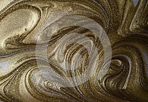 Marble abstract acrylic background. Blue marbling artwork texture. Golden glitter. Design, pale.