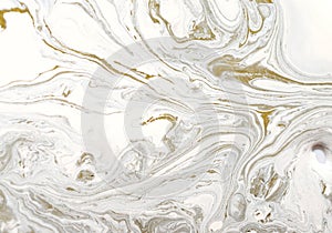 Marble abstract acrylic background. Blue marbling artwork texture. Golden glitter. Design, pale.