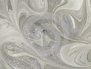 Marble abstract acrylic background. Nature beige marbling artwork texture. Golden glitter.