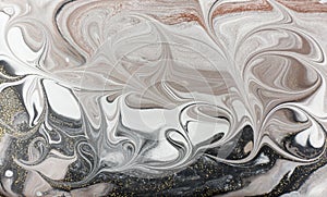 Marble abstract acrylic background. Nature black marbling artwork texture. Golden glitter.