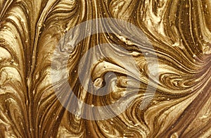 Marble abstract acrylic background. Nature blue marbling artwork texture. Gold glitter. Natural, paint.