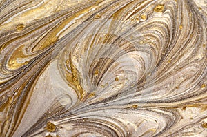 Marble abstract acrylic background. Nature green marbling artwork texture. Golden glitter. Liquid, marbled.