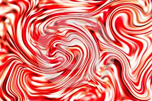 Marble abstract background digital illustration. Suminagashi ink paper with white and red paints.