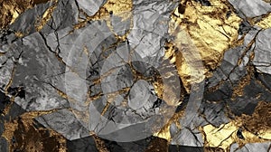 Marble background with glowing golden veins. Tender and dreamy design. Generative AI. Illustration for banner, poster, cover,