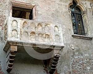 Marble balcony of Juliet's House in Verona