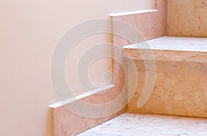 Marble baseboard at marble stairs. Closeup