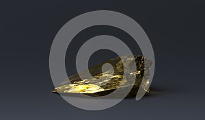 Marble black and gold stome. 3D Rendering. Abstract minimalistic rock object for web site header or banner photo