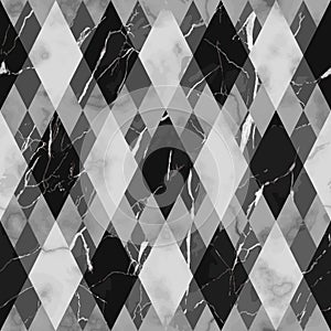 Marble Black and White Luxury Geometric Seamless Pattern