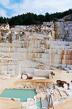 Marble block quarry