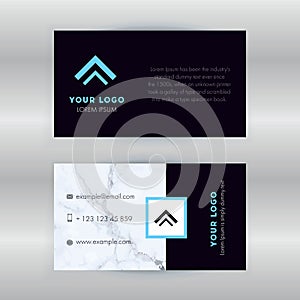 Marble blue horizontal business card