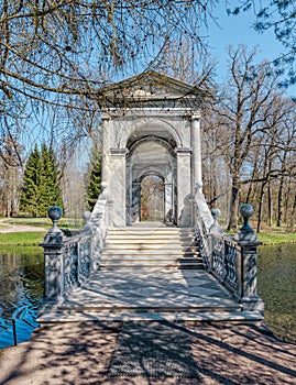 The Marble Bridge in the Catherine Park in Tsarskoye Selo.