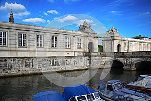 The Marble Bridge over canal, Christiansborg Palace in Copenhagen, Denmark