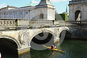 Marble bridge to Palace Kristiansborg. Copenhagen, Denmark