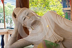 Marble Buddha Statue at Wang wiwekaram temple, Sangklaburi