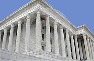 Marble building with pillars.