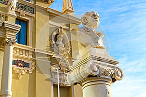 Bust of Jules Massenet at Monaco Opera house in Monaco-Ville, Monaco photo