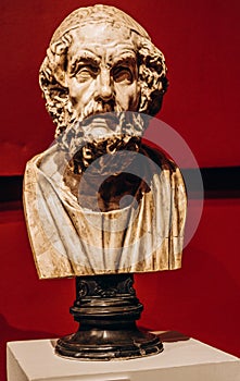 Marble bust of Homer from the Pushkin Museum