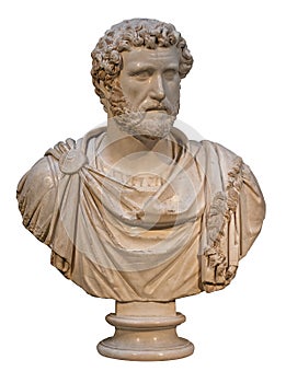 Marble bust of the roman emperor Antoninus Pius photo