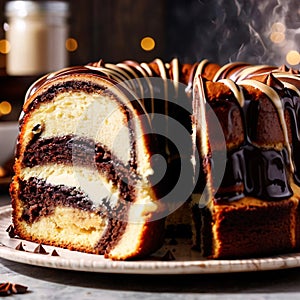Marble Cake , traditional popular sweet dessert cake