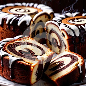 Marble Cake , traditional popular sweet dessert cake