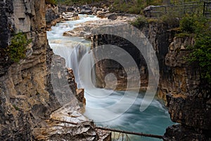 Marble Canyon Waterfall, Kootenay National Park, Canada in full force, taken with a long exposure to smooth out the