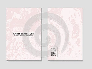 Marble card Abstract Grunge Pattina effect Pastel soft rose Texture wedding invitation. Card template design, pink tender