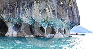 The marble cathedral chapel, Capillas De Marmol, Puerto Tranquilo, Chile