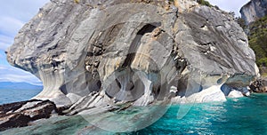 The marble cathedral chapel, Capillas De Marmol, Puerto Tranquilo, Chile photo