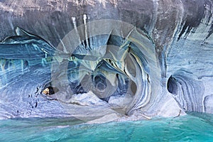 The marble cathedral chapel, Capillas De Marmol, Puerto Tranquilo, Chile