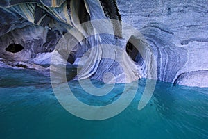 The marble cathedral chapel, Capillas De Marmol, Puerto Tranquilo, Chile photo