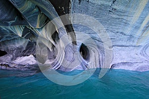 The marble cathedral chapel, Capillas De Marmol, Puerto Tranquilo, Chile photo