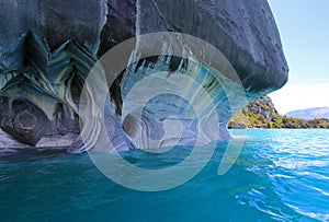 The marble cathedral chapel, Capillas De Marmol, Puerto Tranquilo, Chile