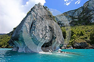 The marble cathedral chapel, Capillas De Marmol, Puerto Tranquilo, Chile photo