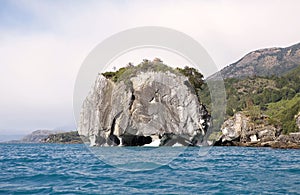 The Marble Cathedral at the General Carrera Lake, Patagonia, Chile photo