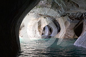 The Marble Cathedral at the General Carrera Lake, Patagonia, Chile photo