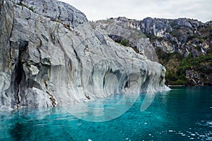 Marble caves Capillas del Marmol. General Carrera lake also called Lago Buenos Aires. North of Patagonia. Chile