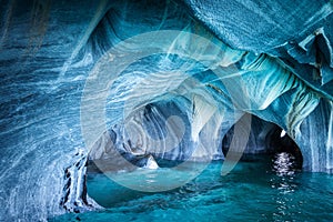 The Marble Caves in Patagonia, Chile, South America