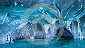 The Marble Caves in General Carrera Lake, Chilean Patagonia, South America photo