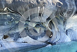 Marble Chapel and Cathedral on General Carrera Lake on the Austral highway - Chile