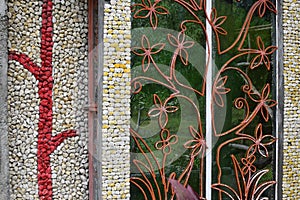 Marble Chips decorate the facade of custom built house. Texture, Pattern, Background
