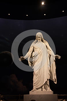 Marble Christus Statue at Visitor`s Center at the Salt Lake Temple for the Church of Jesus Christ of Latter-day Saints photo