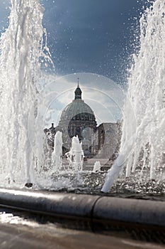 Marble church Copenhagen Denmark Amalienborg fountain