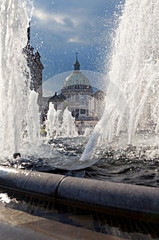 Marble church Copenhagen Denmark Amalienborg fountain